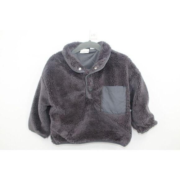 ZARA 12-18M PLUSH PULLOVER GRAY TOP - Picture 1 of 7